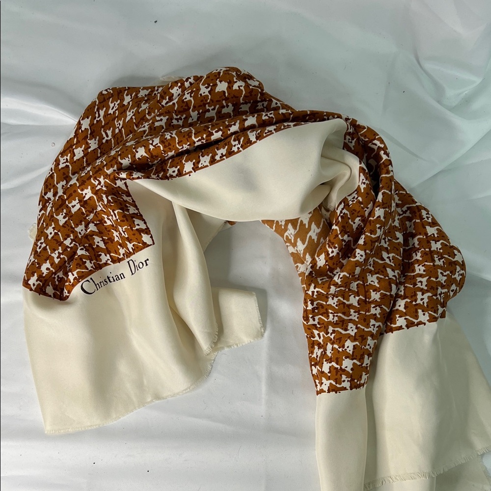 Dior Elegant Brown and Cream Wrap